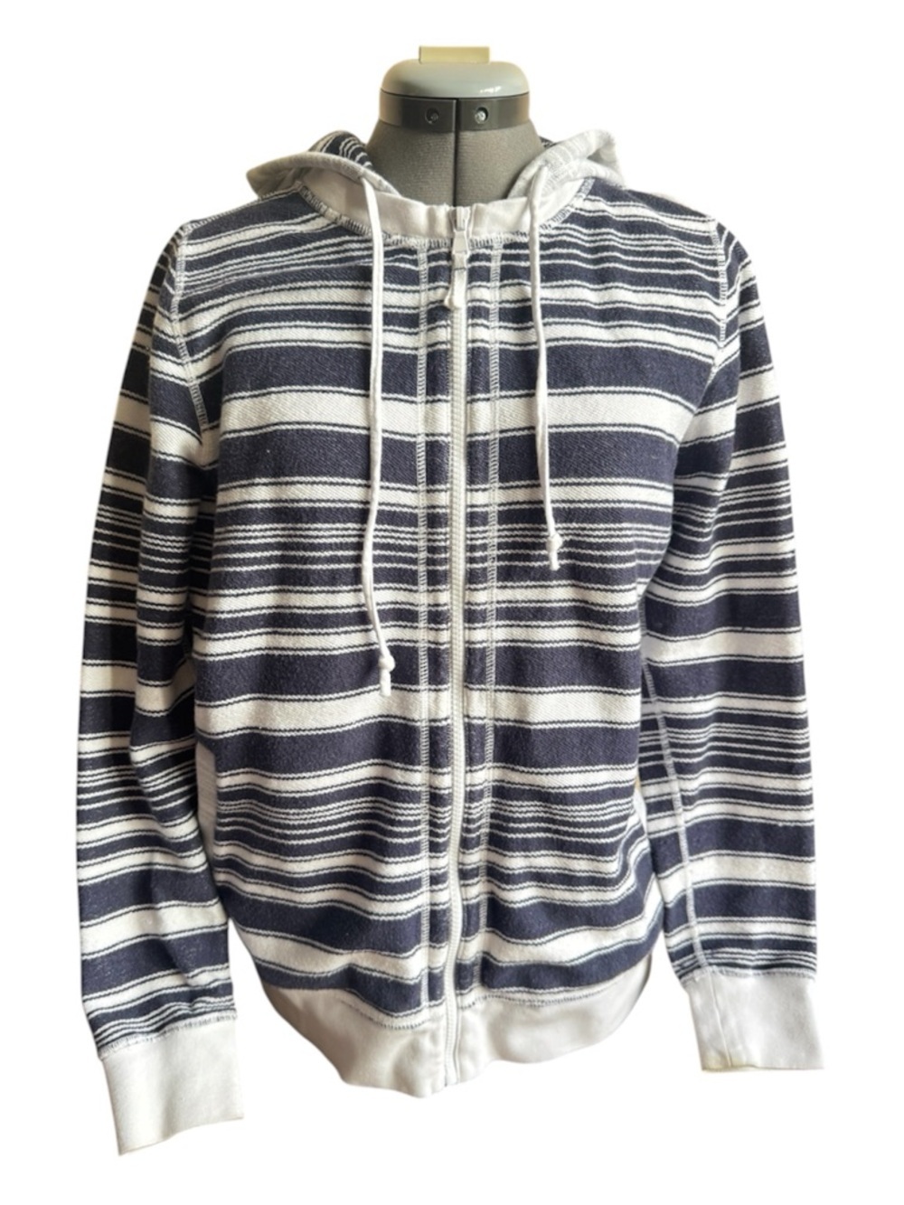 Tommy Bahama Striped Full Zip Hoodie Coastal Casual Sweatshirt Beachy Boho